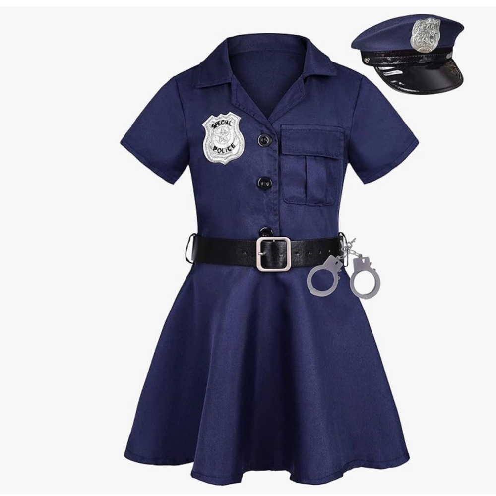 Navy Blue Police Costume Dress with Hat